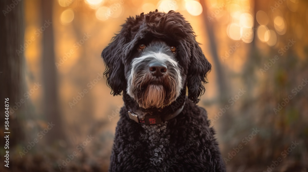 Portrait of a beautiful Portuguese Water Dog. Portrait of a beautiful Portuguese Water Dog.