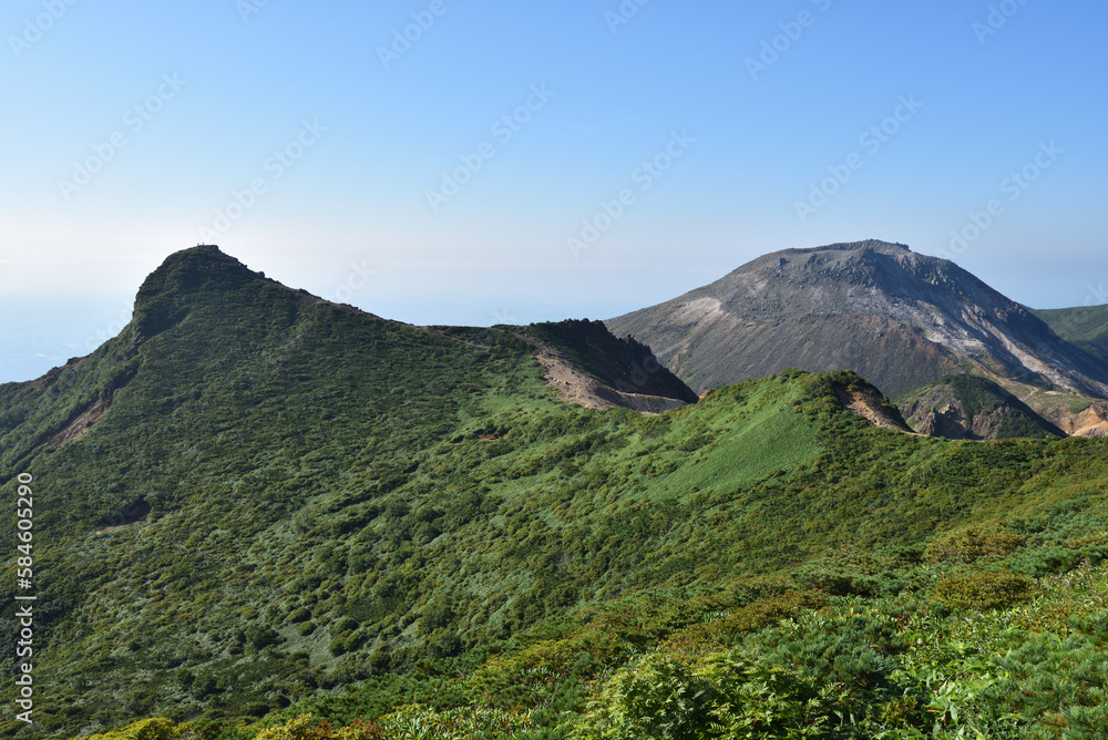 Climbing mountain ridge, Nasu, Tochigi, Japan Climbing mountain ridge, Nasu, Tochigi, Japan
