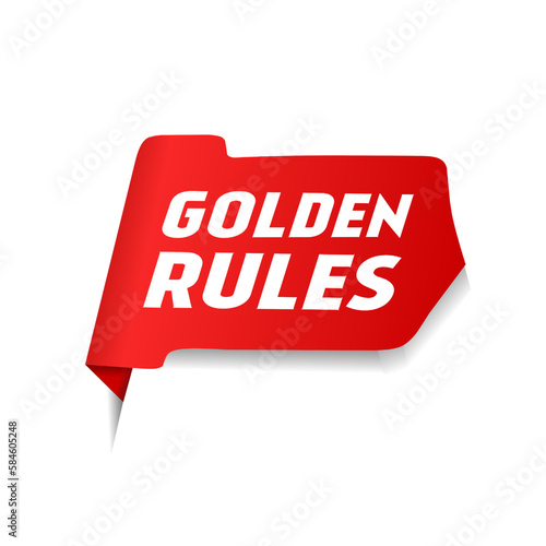 Golden rules, banner design vector illustration. Flat style icon.
