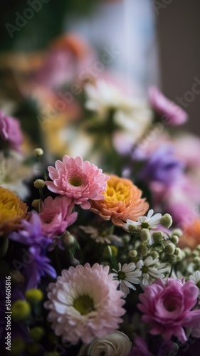 Beautiful  vivid  colorful mixed flower bouquet.