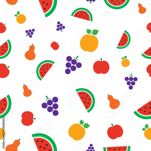 Seamless flat fruit pattern