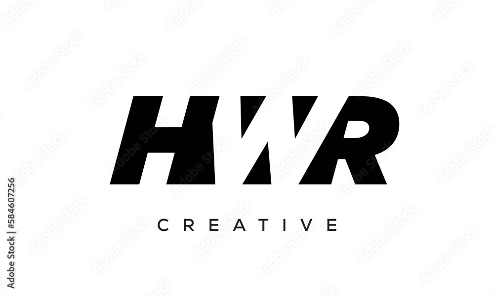 HWR letters negative space logo design. creative typography monogram vector HWR letters negative space logo design. creative typography monogram vector