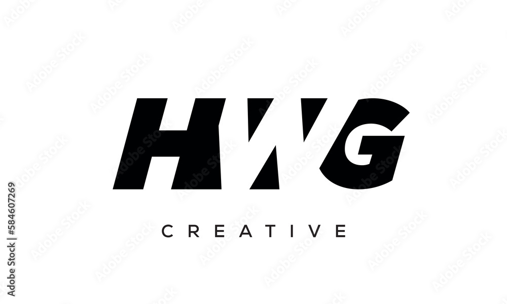 HWG letters negative space logo design. creative typography monogram vector HWG letters negative space logo design. creative typography monogram vector
