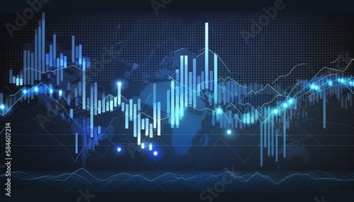 Business graph chart of stock market background