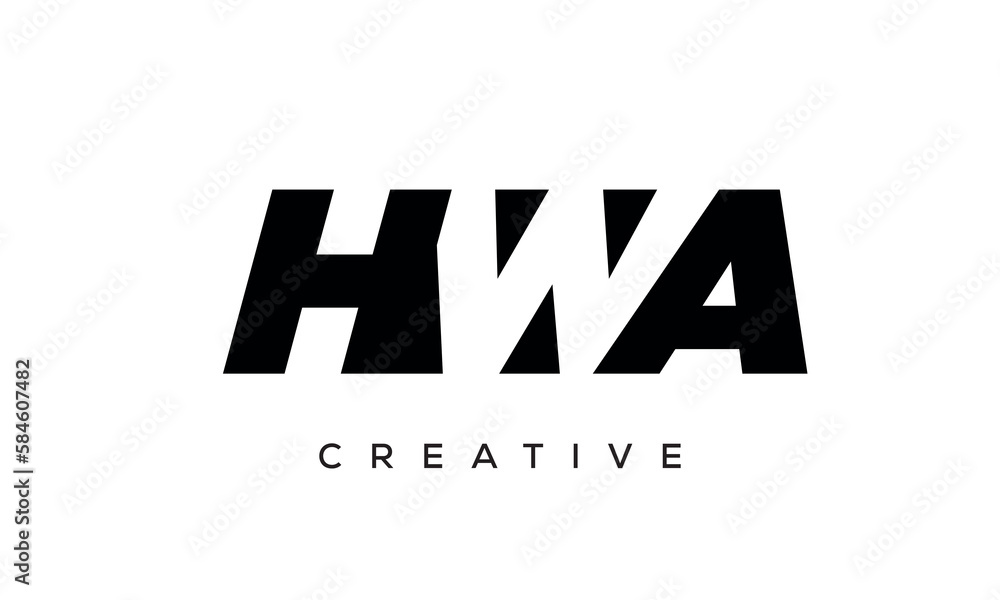 HWA letters negative space logo design. creative typography monogram vector	