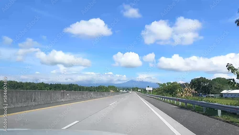 Ride along the Indonesian toll road or highway, new government toll road infrastructure project Ride along the Indonesian toll road or highway, new government toll road infrastructure project