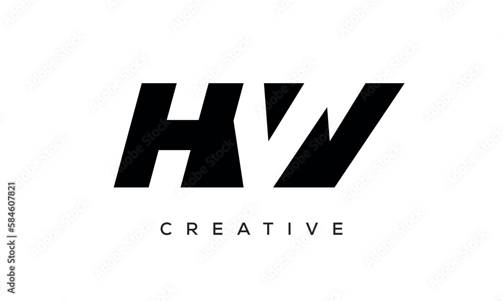 HVV letters negative space logo design. creative typography monogram vector	