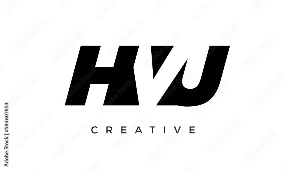 HVU letters negative space logo design. creative typography monogram vector	