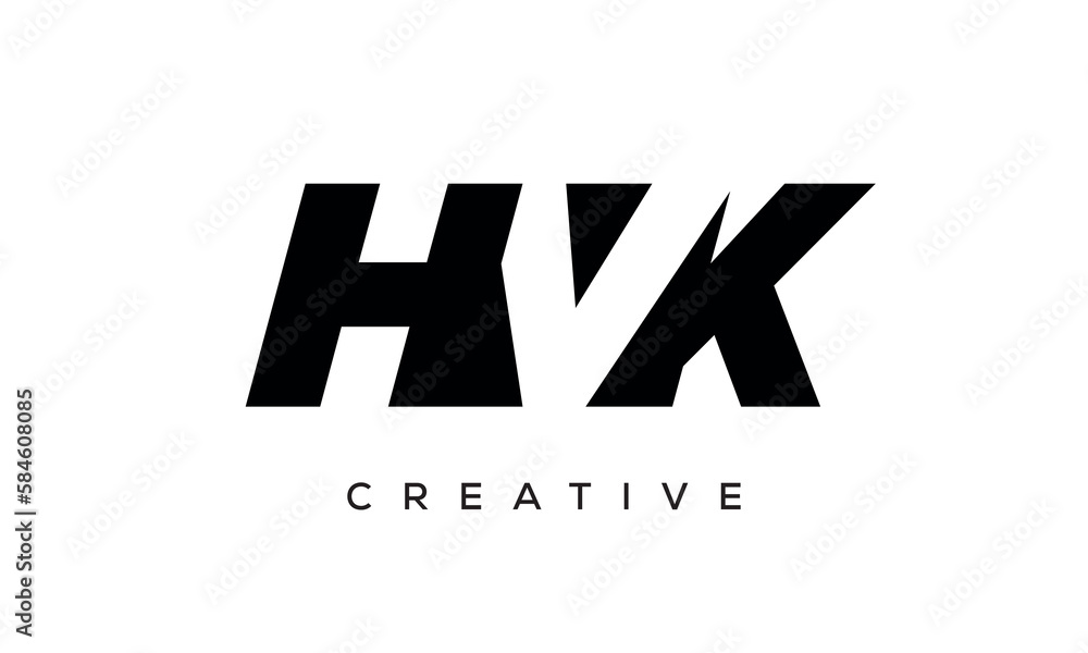 HVK letters negative space logo design. creative typography monogram vector HVK letters negative space logo design. creative typography monogram vector