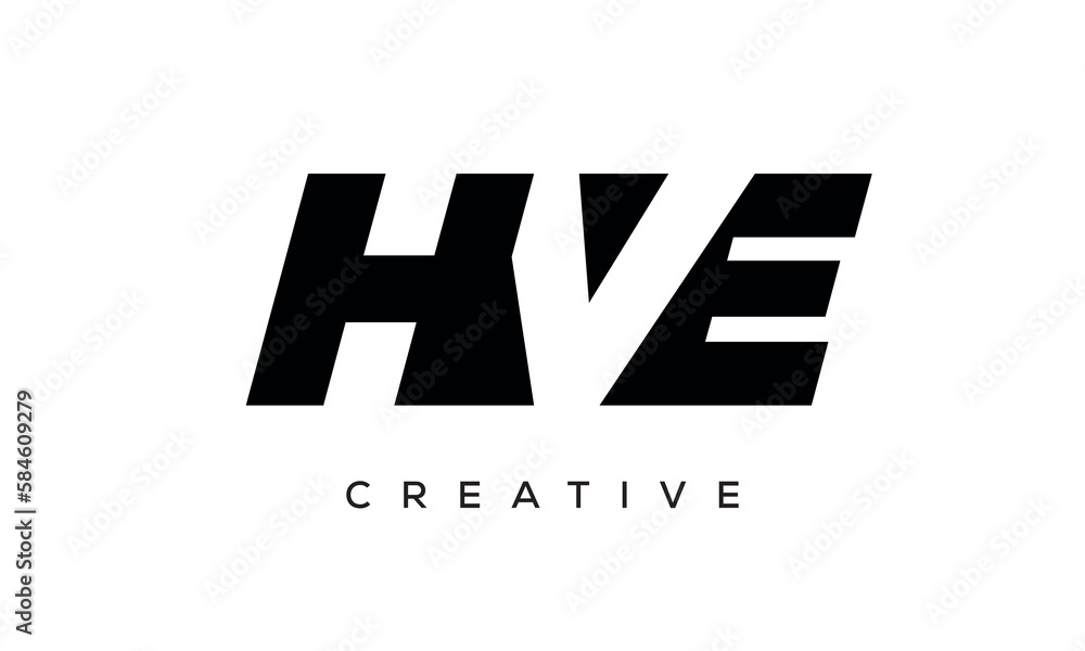 HVE letters negative space logo design. creative typography monogram vector HVE letters negative space logo design. creative typography monogram vector