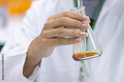 Titration method for determining salt iodate and salt iodide content in Laboratory. photo