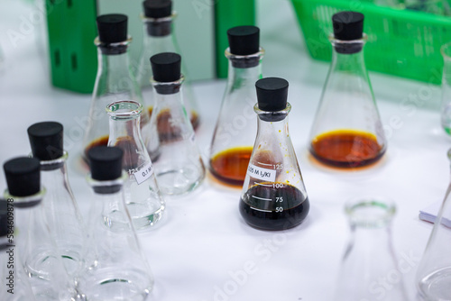 Titration method for determining salt iodate and salt iodide content in Laboratory. photo