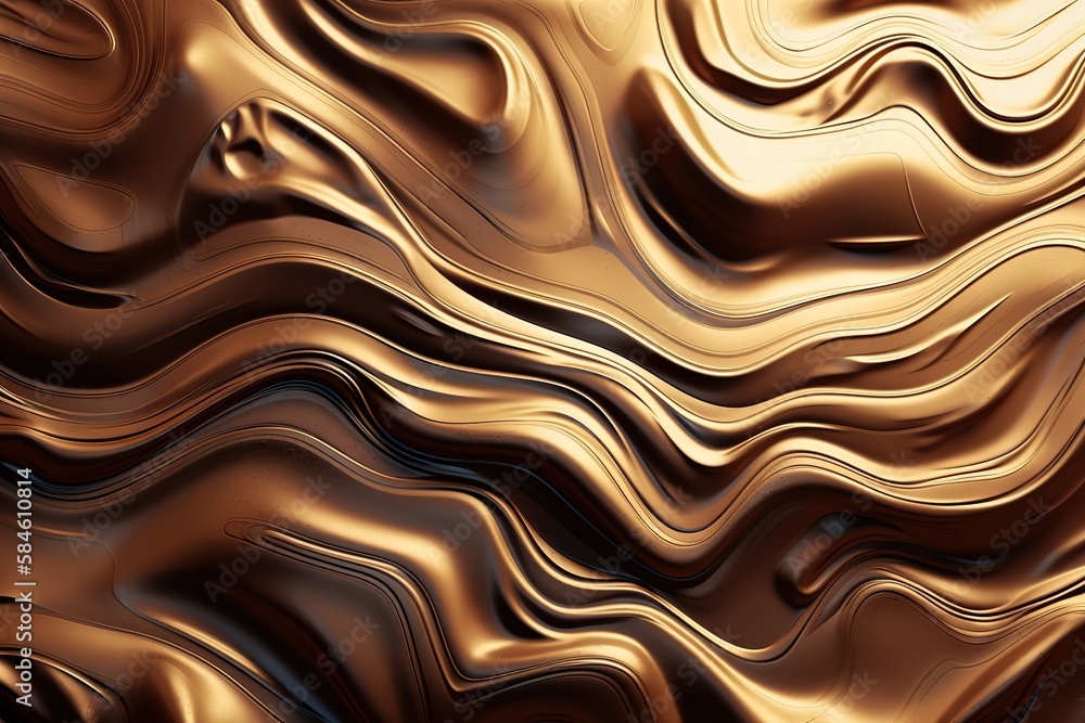 Fluid metallic texture illustration background with Generative AI Fluid metallic texture illustration background with Generative AI