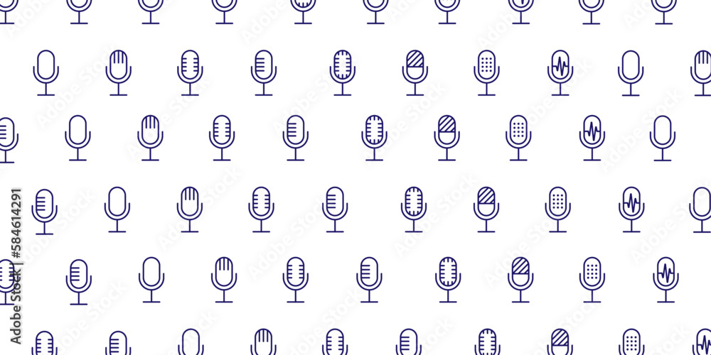 Simple microphone icon pattern background Simple microphone icon pattern background