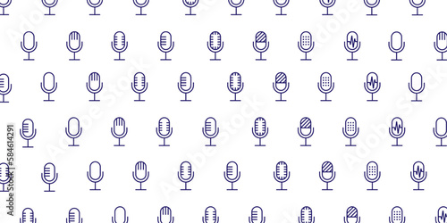 Simple microphone icon pattern background