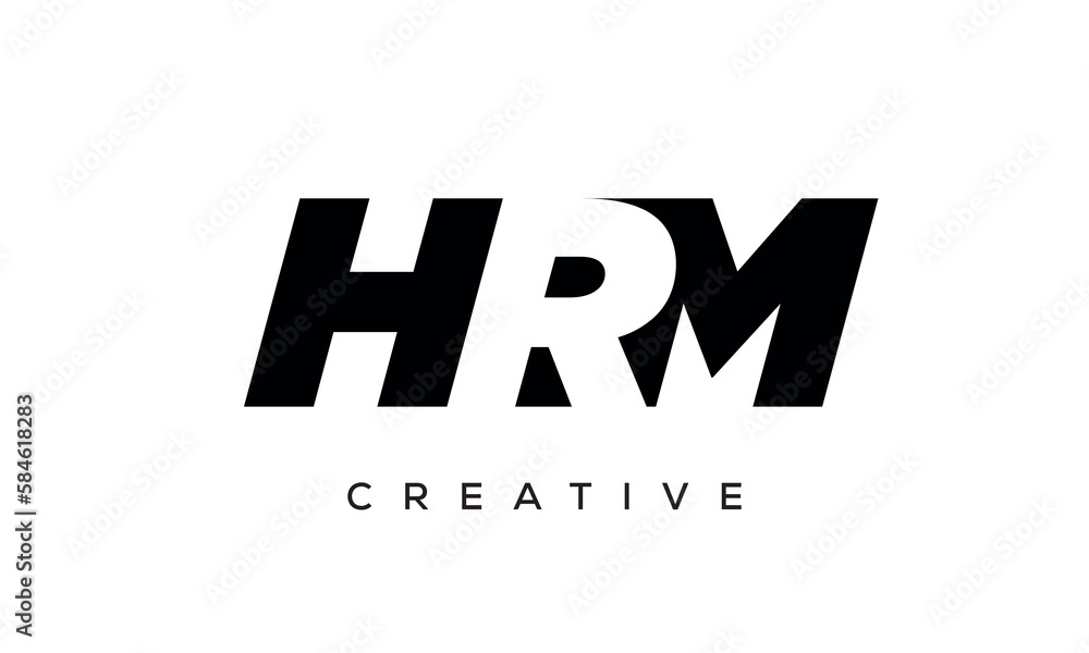 HRM letters negative space logo design. creative typography monogram vector HRM letters negative space logo design. creative typography monogram vector