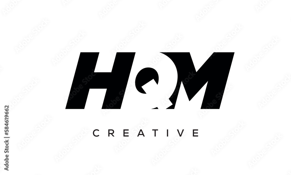 HQM letters negative space logo design. creative typography monogram vector HQM letters negative space logo design. creative typography monogram vector