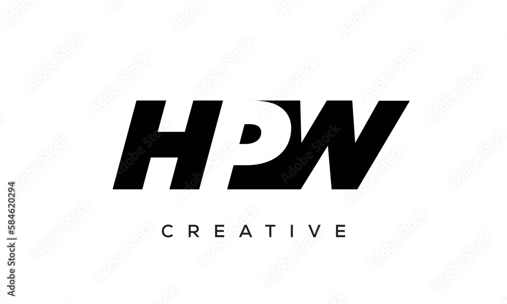 HPW letters negative space logo design. creative typography monogram vector HPW letters negative space logo design. creative typography monogram vector