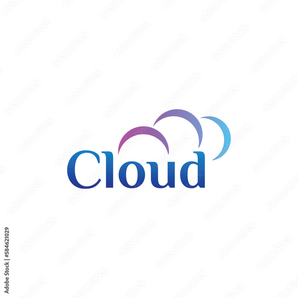 cloud logo design color full gradient purple blue illustration template cloud logo design color full gradient purple blue illustration template