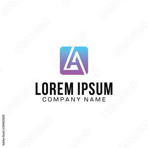 Free Download letter a logo design color full gradient purple blue - GFXLoad
