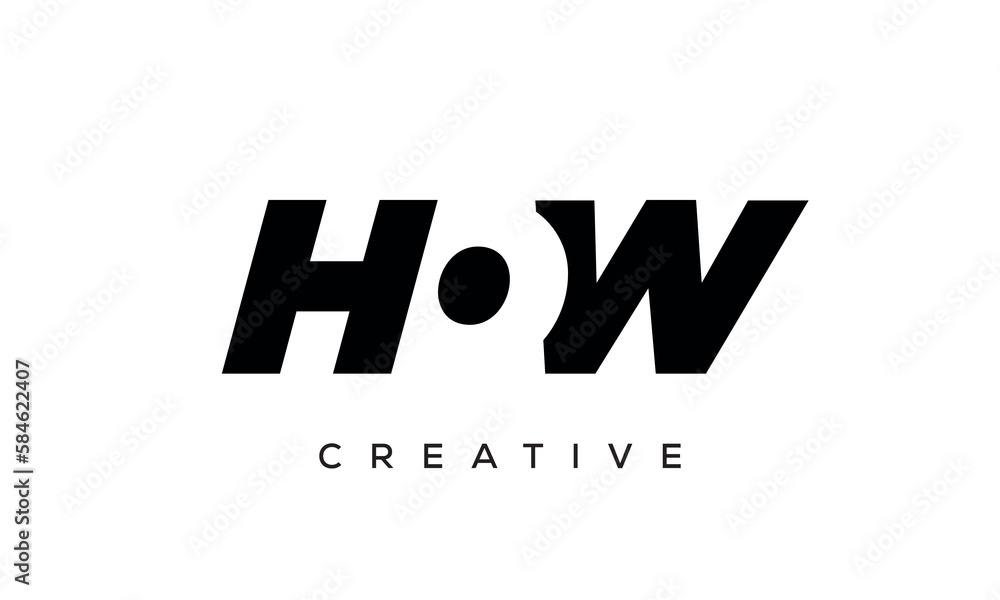 HOW letters negative space logo design. creative typography monogram vector HOW letters negative space logo design. creative typography monogram vector