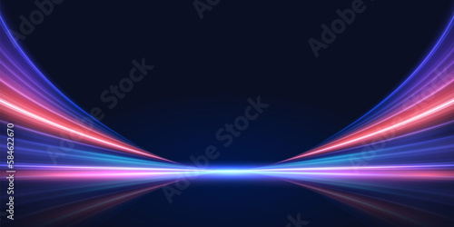 Modern abstract high-speed light trials effect. Futuristic dynamic movement technology. Velocity pattern for banner or poster design background idea. Vector eps10.