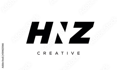 HNZ letters negative space logo design. creative typography monogram vector 