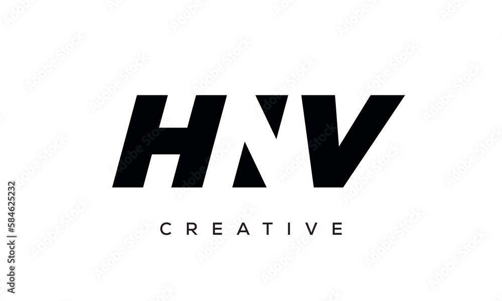 HNV letters negative space logo design. creative typography monogram vector HNV letters negative space logo design. creative typography monogram vector