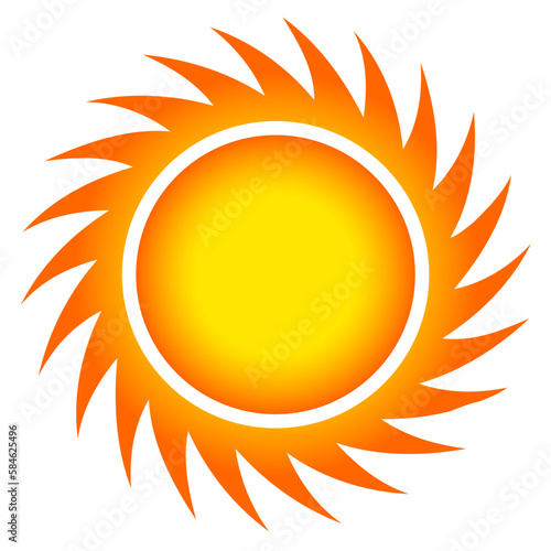 シンプルな太陽のイラスト オレンジグラデーション