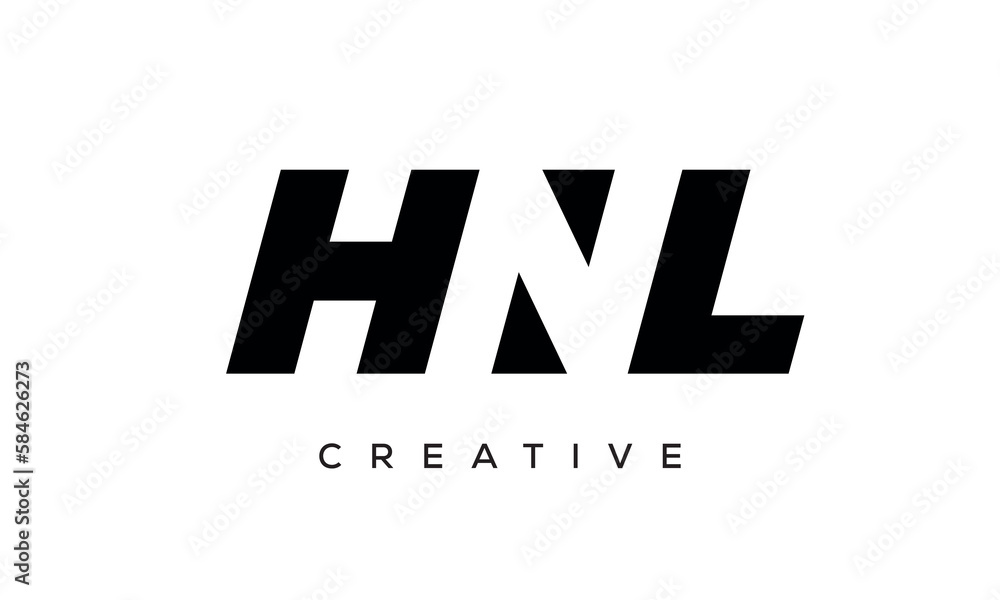 HNL letters negative space logo design. creative typography monogram vector	