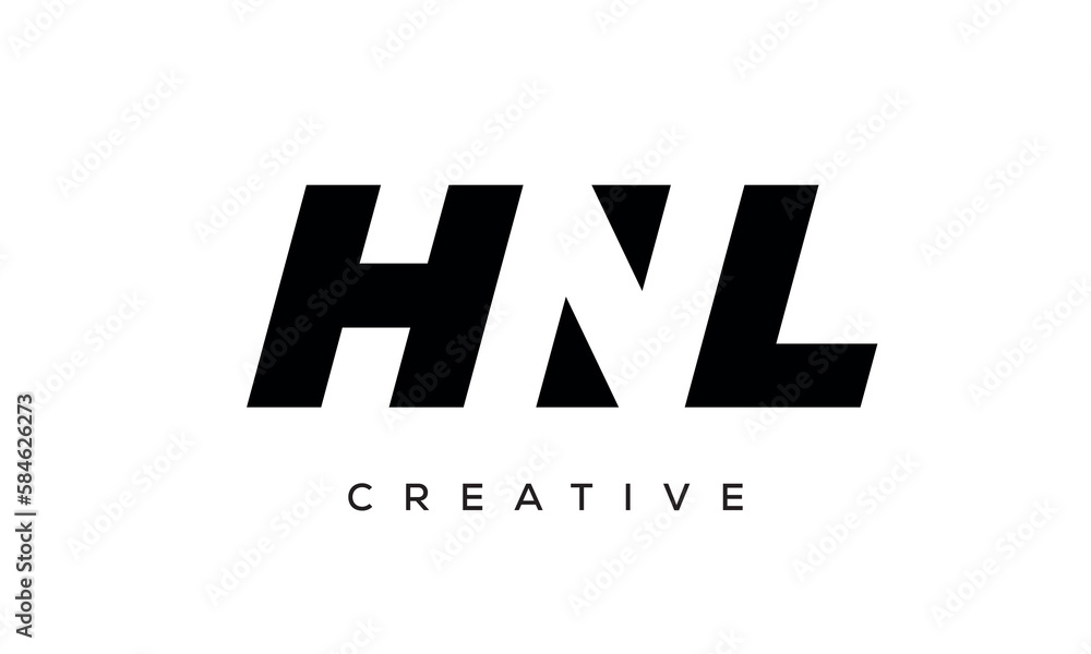 HNL letters negative space logo design. creative typography monogram vector HNL letters negative space logo design. creative typography monogram vector