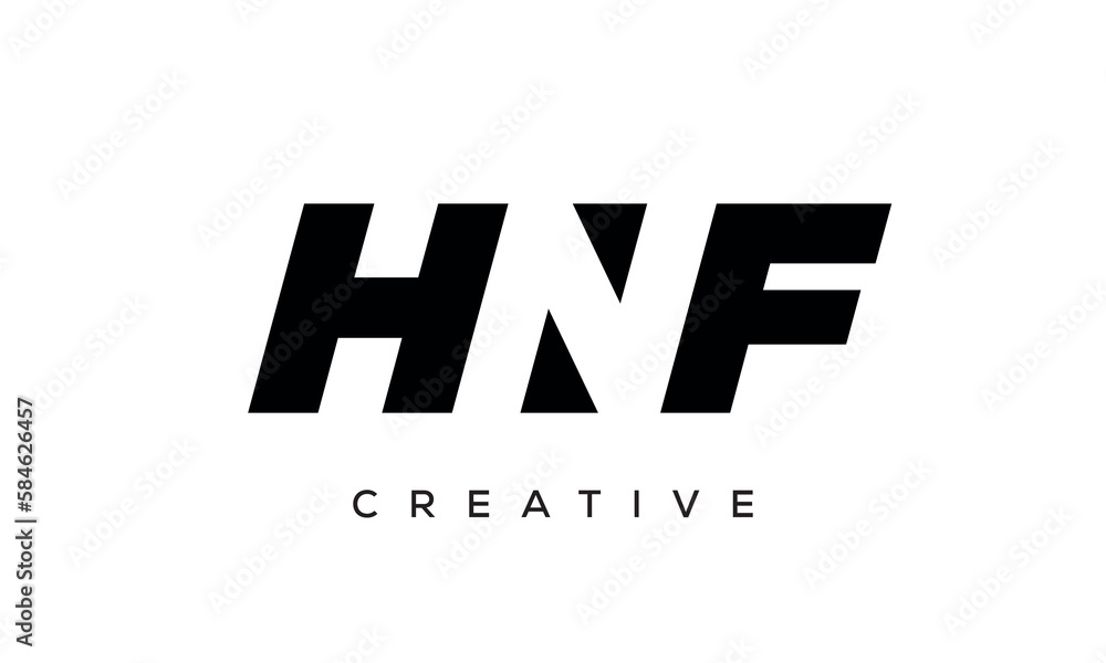HNF letters negative space logo design. creative typography monogram vector HNF letters negative space logo design. creative typography monogram vector