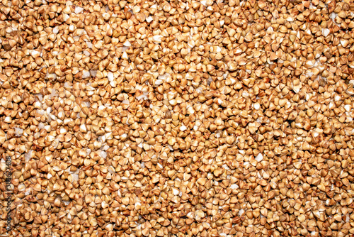 Buckwheat groats top view.The texture of buckwheat.Buckwheat background.