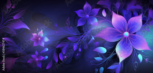 background purpleblue background with flowers photo