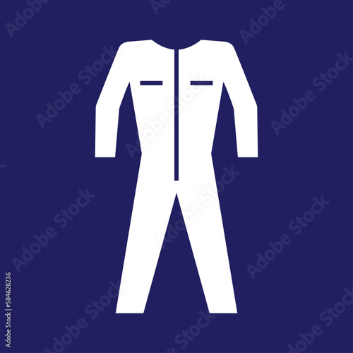 Icono con silueta de mono de trabajo en fondo azul