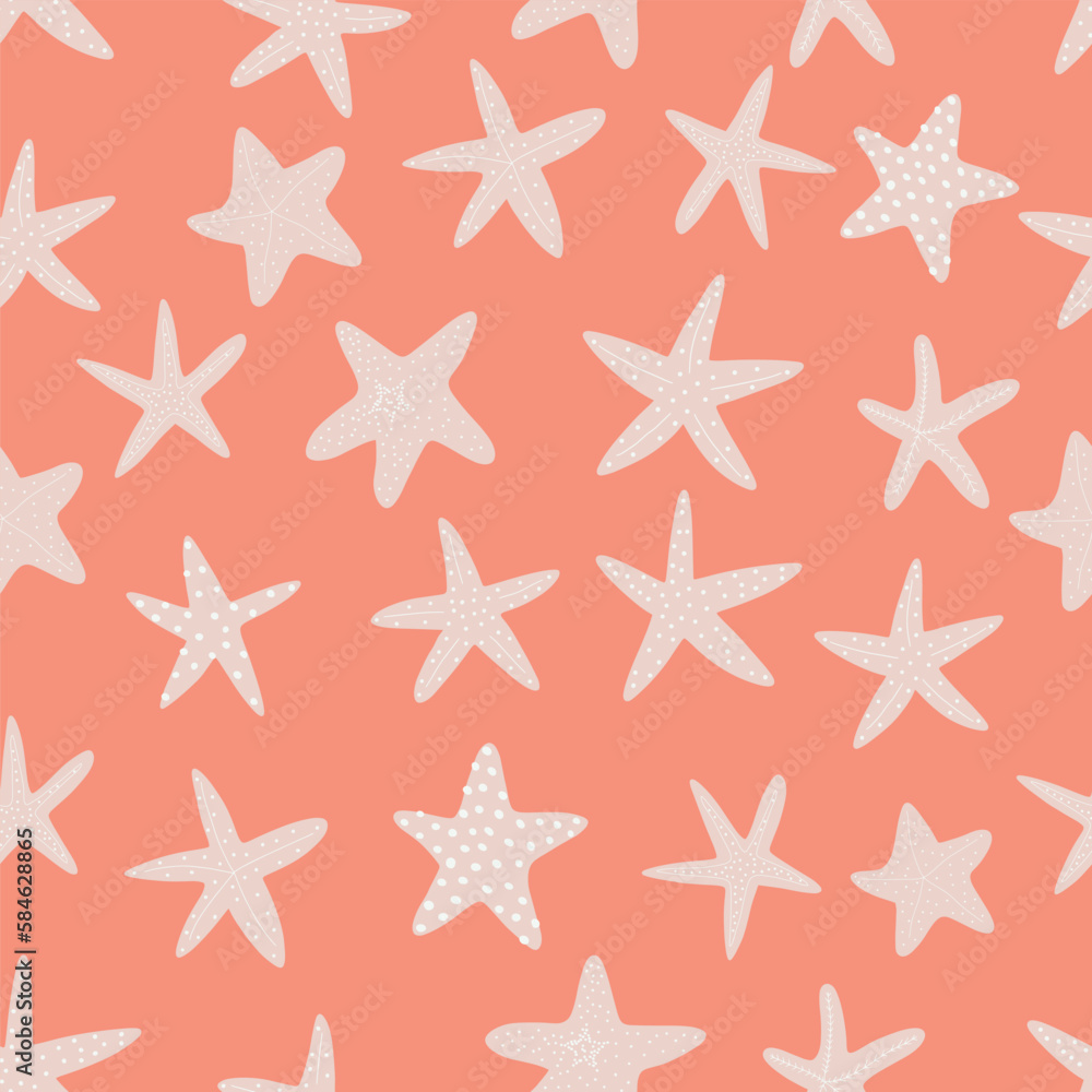 Starfish seamless pattern. Atlantic star. Marine Animal Vector print. Starfish seamless pattern. Atlantic star. Marine Animal Vector print.