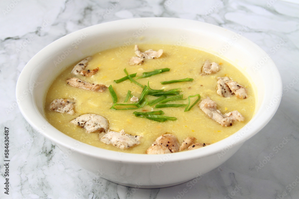 Freshly cooked Chicken and Mushroom soup