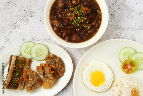 Freshly cooked assorted Filipino food photo