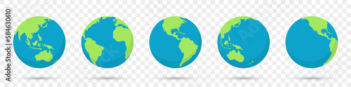 Planet Earth globe in a flat design collection