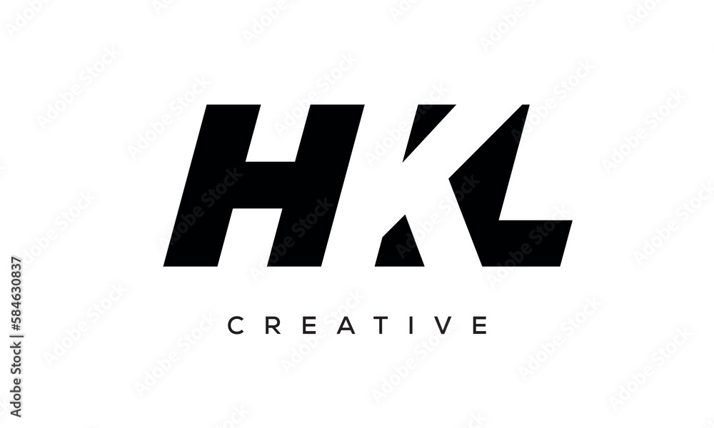 HKL letters negative space logo design. creative typography monogram vector	