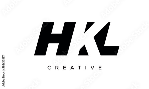 HKL letters negative space logo design. creative typography monogram vector 