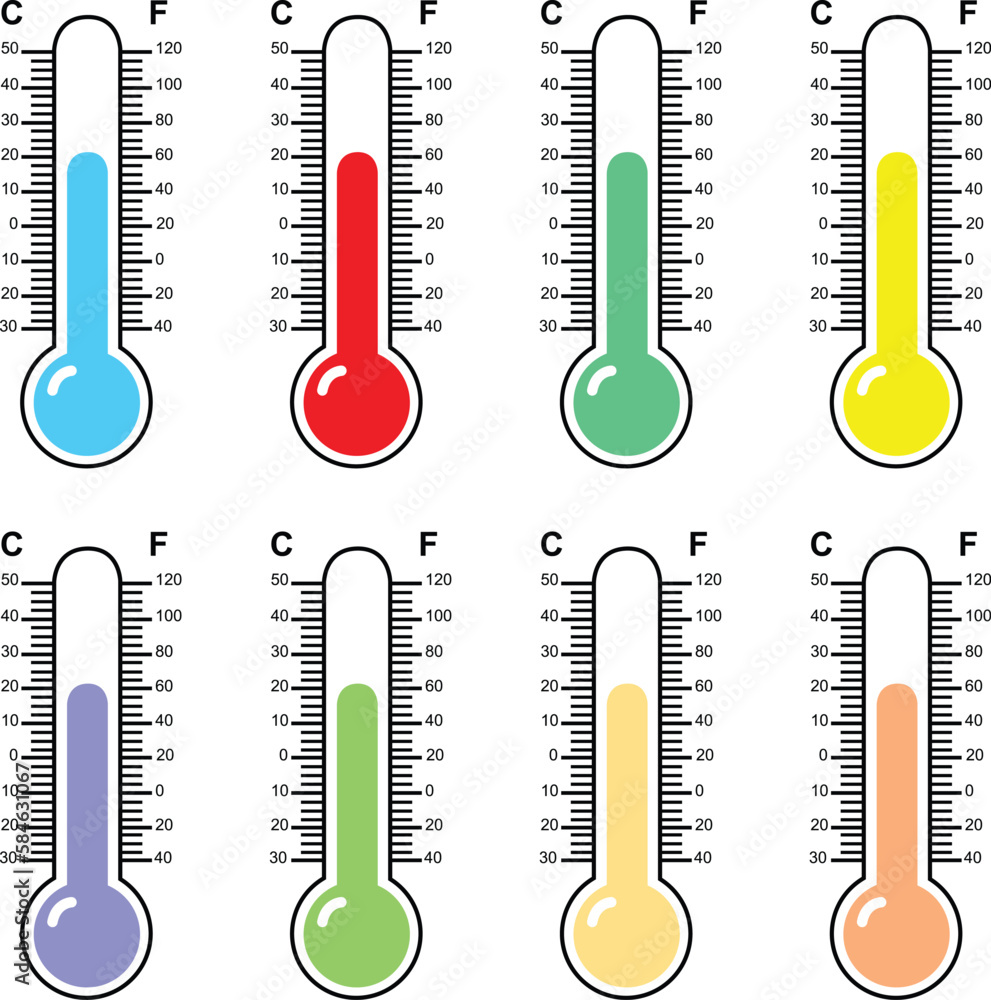 Set of thermometers cartoon vector Set of thermometers cartoon vector