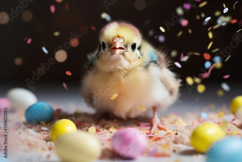 adorable confused chicken during easter © Kai