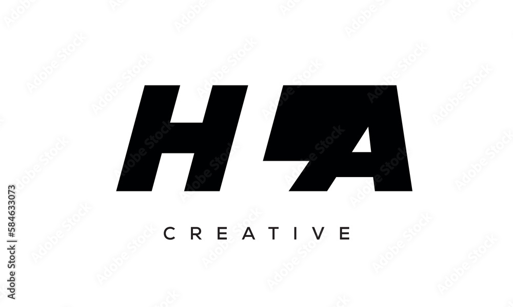 HLA letters negative space logo design. creative typography monogram vector	