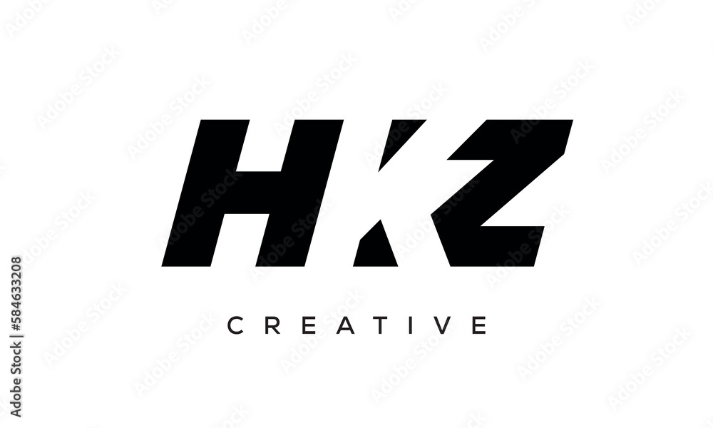 HKZ letters negative space logo design. creative typography monogram vector	