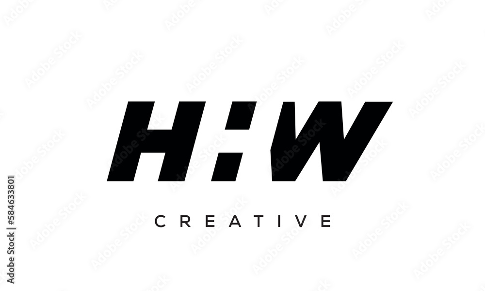 HHW letters negative space logo design. creative typography monogram vector	