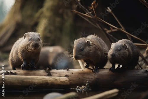 Beavers are building a dam. Generative AI.