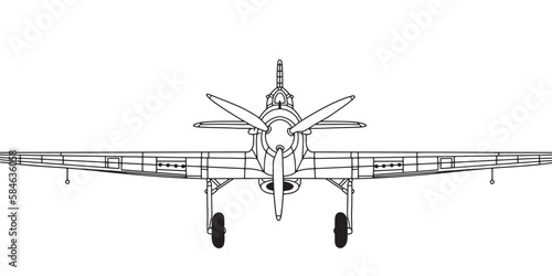 Illustration of war plane vector Fototapet