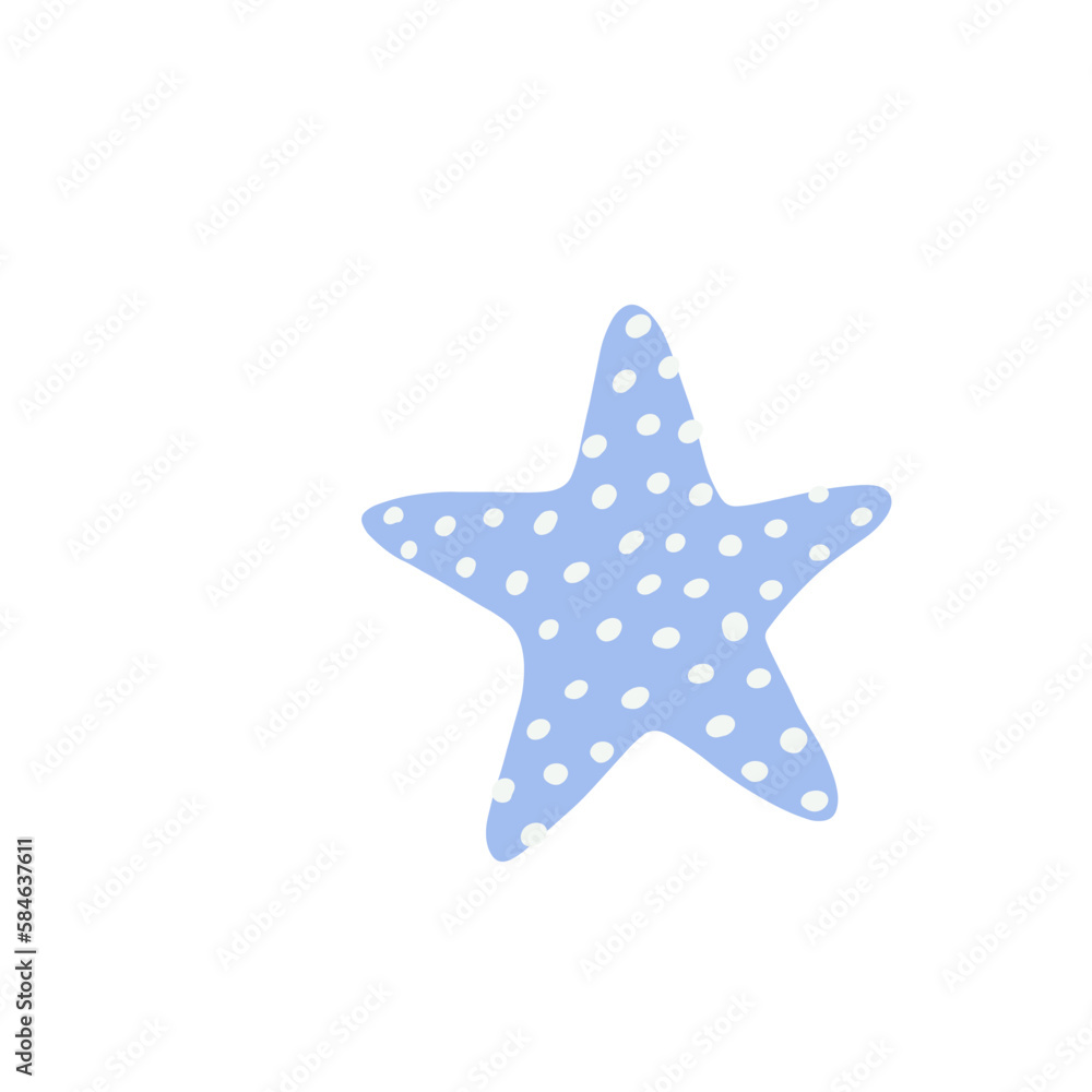 Starfish. Atlantic star. Marine Animal Vector illustration on white background. Starfish. Atlantic star. Marine Animal Vector illustration on white background.