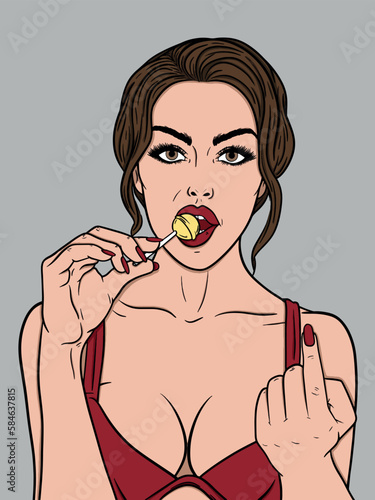 Illustration of pin up girl vector